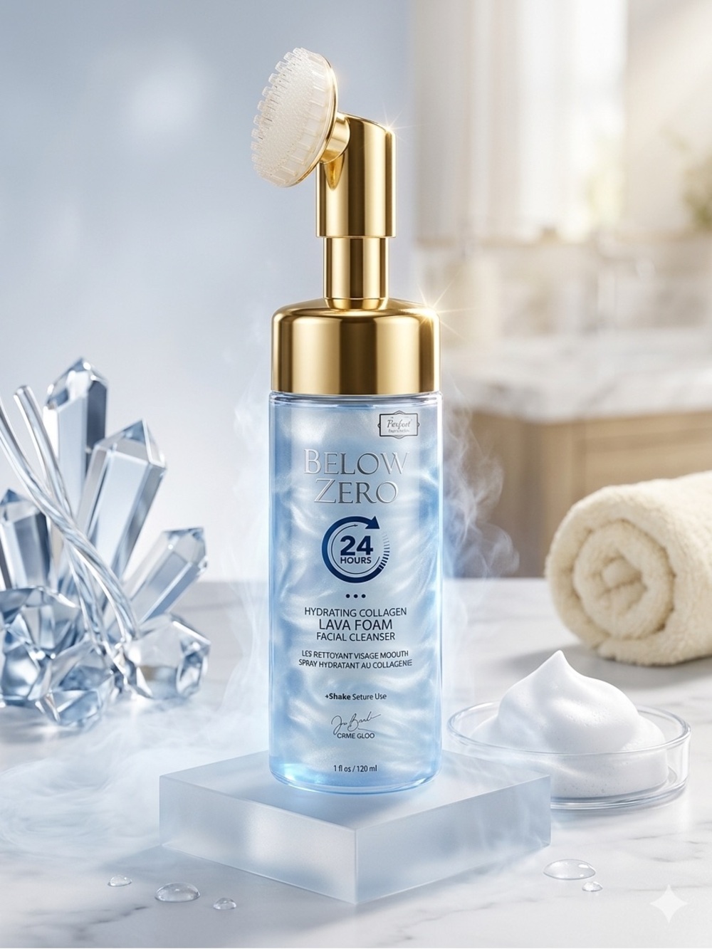 Below Zero Glacier Ice Oil Control Lava Foam Cleanser W/Brush Head ~ Retail $180
